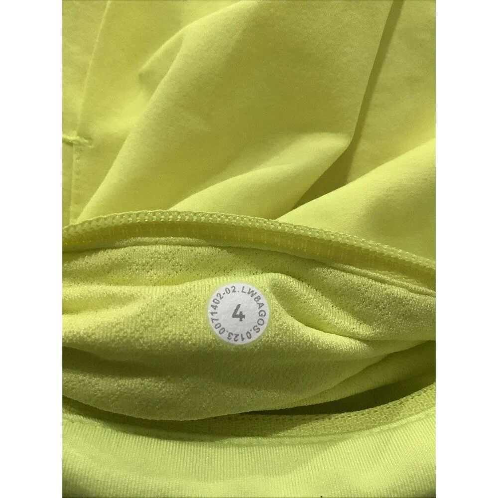 Lululemon Pace Rival Mid-Rise Skirt Extra Long Electric Lemon Women's Size 4 - Picture 10 of 10